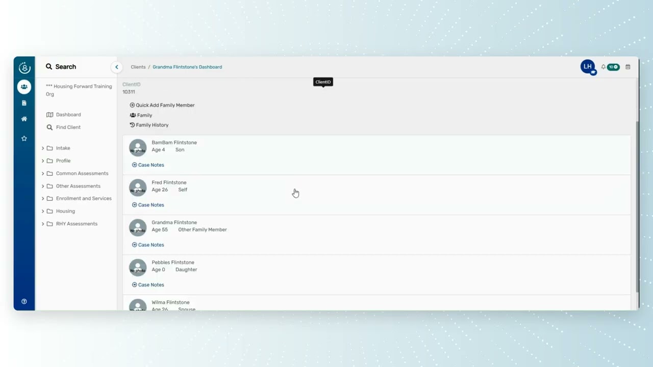 HMIS - Remove a family member